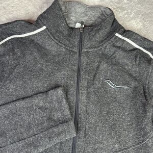 Saucony Pullover Mens Medium Gray Quarter Zip Wool Blend Running SA81023-BK